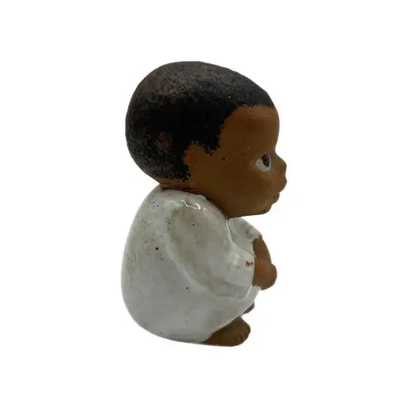 Vintage 1974 Lisa Larson Swedish “South” African Black Boy Stoneware Figurine